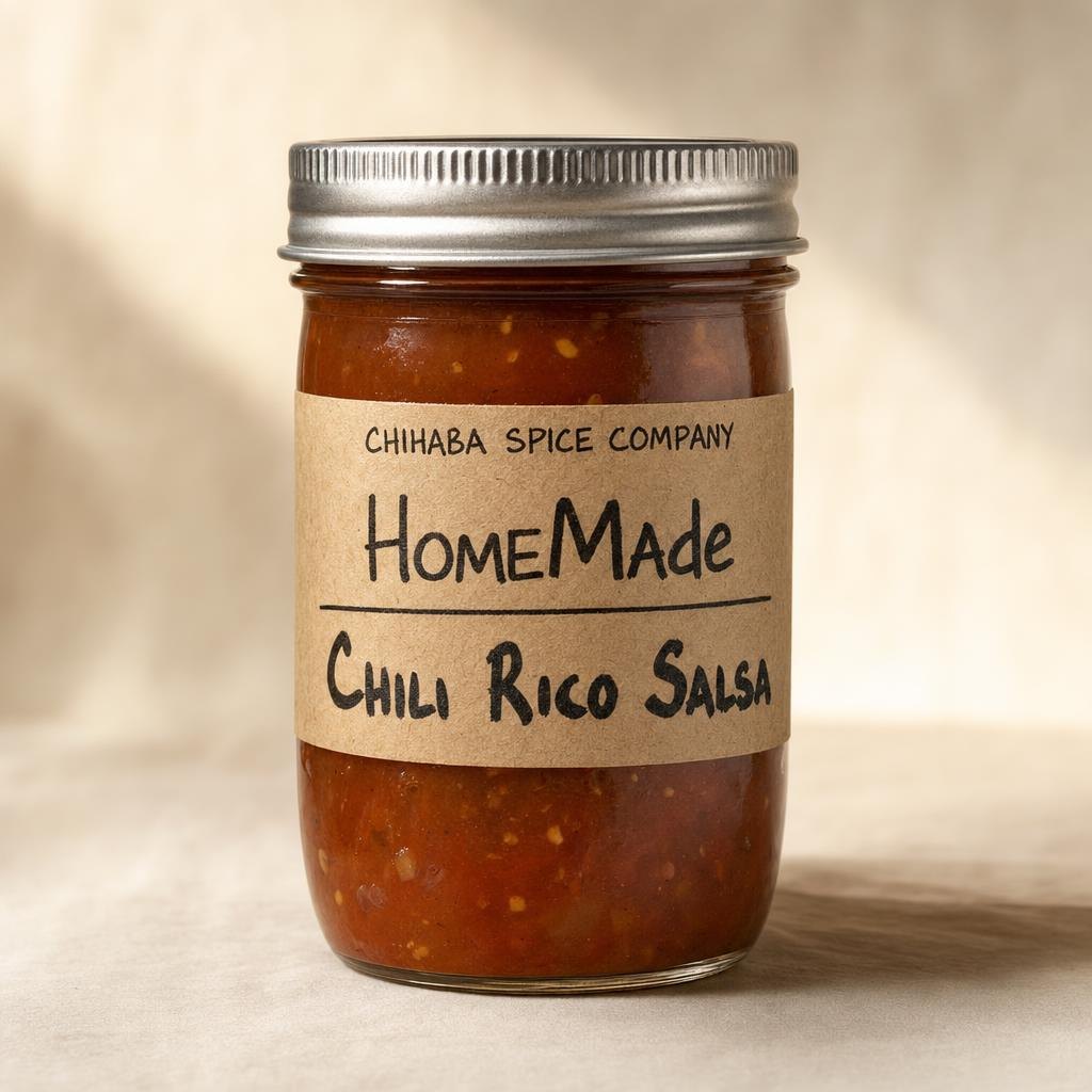 Chihaba HomeMade Chili Rico Salsa jar
